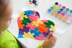 Carte postale pour les personnes atteintes du syndrome autistique.